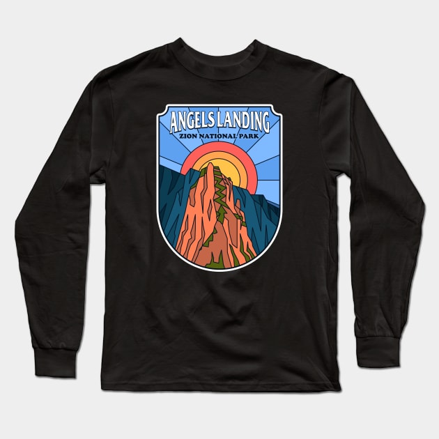 Angels Langing - Zion National Park Long Sleeve T-Shirt by Sachpica